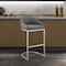 Armen Living Atherik Counter Stool in Brushed Stainless Steel with Gray Faux Leather 840254335851 - alternate 10